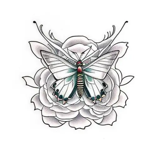 Luna moth and Monarch butterfly tattoo design idea