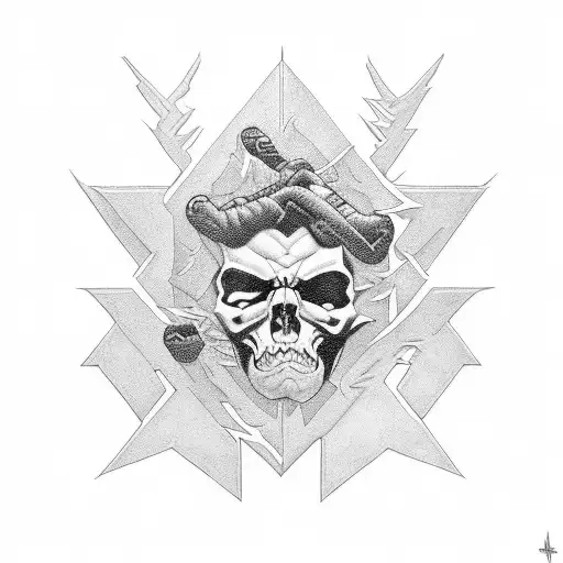 Metallica album cover reimagined with Polynesian tattoo elements tattoo design idea