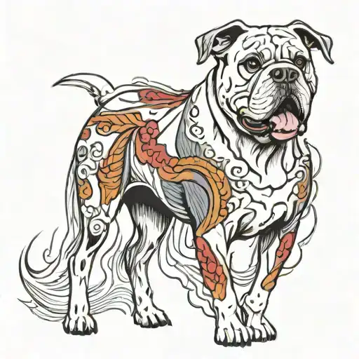 horse american bulldog tattoo design idea