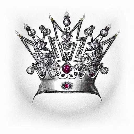 King's Crown with gems tattoo design idea