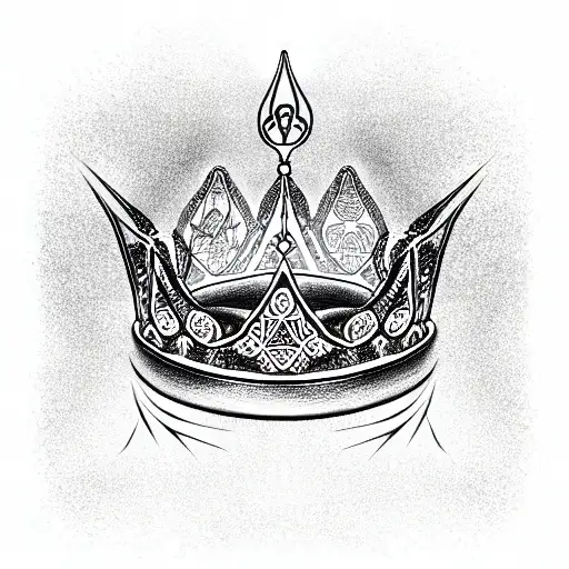 King's Crown with brilliants tattoo design idea