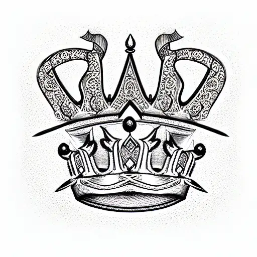 King's Crown and Queen's Crown on knife  tattoo design idea