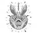 "get clapped" crossed out with "stay strapped" written below tattoo design idea