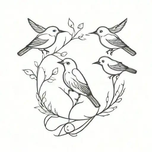 Three little birds tattoo design idea