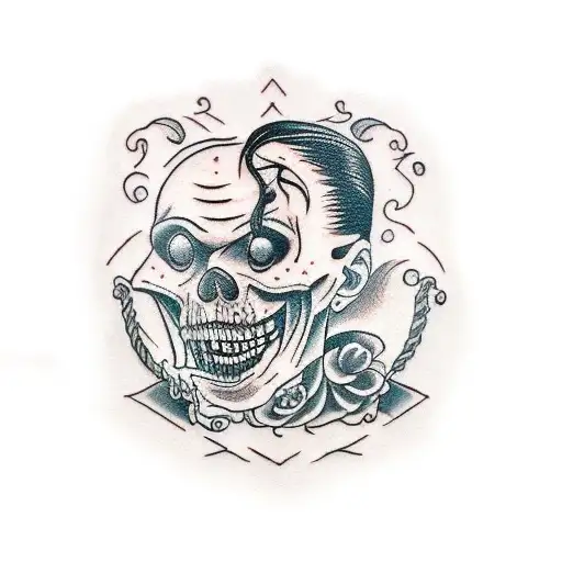 A traditional style tattoo of the Addams Family mansion tattoo design idea