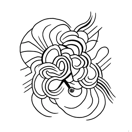 Design a tattoo of a makeup artist's hand holding a paintbrush, blending into a colorful abstract background tattoo design idea