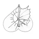 a leaf with a windmill on it tattoo design idea