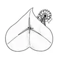 a leaf with a windmill on it tattoo design idea