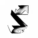 three letters merged together, Letter A, letter L, and the letter M tattoo design idea