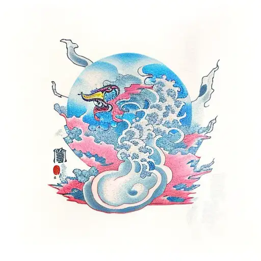 thunder storm tattoo design idea