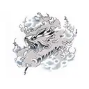 thunder storm tattoo design idea