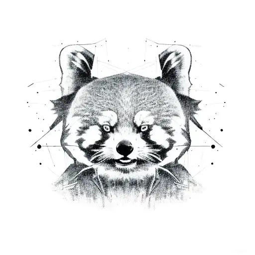 red panda football tattoo design idea