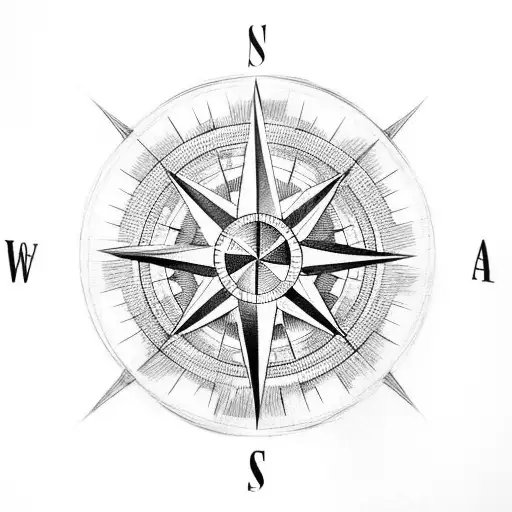 A compass with Marvel characters as the cardinal directions tattoo design idea