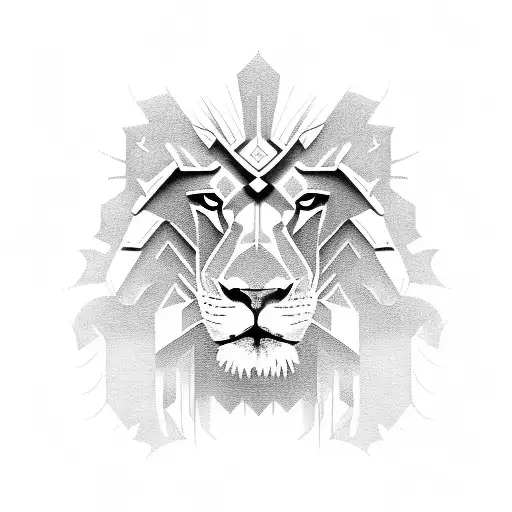 A lion wearing Ironman's suit tattoo design idea