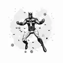 A Marvel superhero flying over a stack of money tattoo design idea