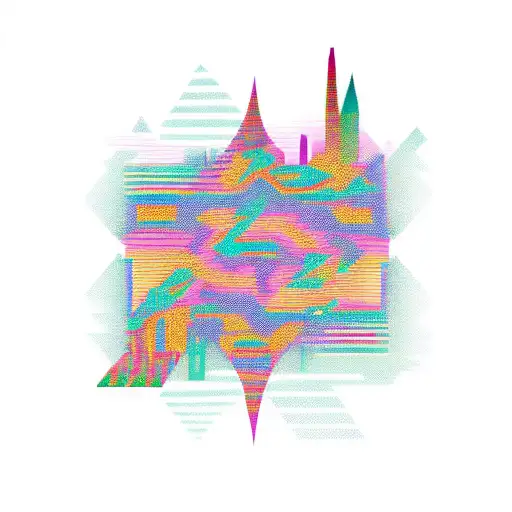 african tribal sunrise integrated with the chicago skyline technology and binary coding tattoo design idea