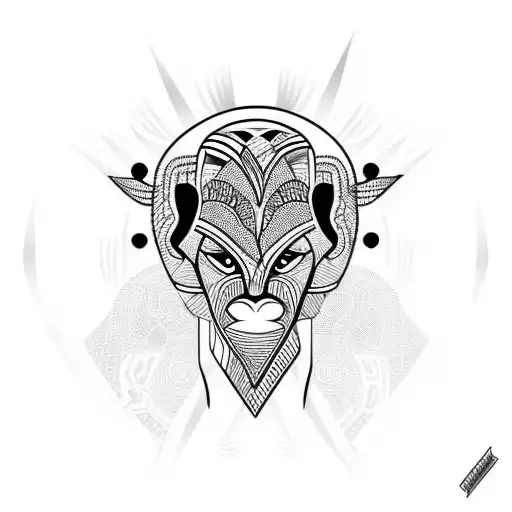 african tribal sunrise tattoo design idea