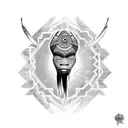 african tribal sunrise tattoo design idea