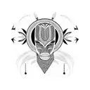 african tribal sunrise tattoo design idea