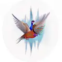 pheasant flying tattoo design idea