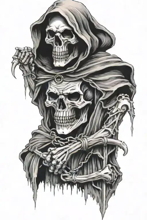 Grim reaper "Fear no Evil" tattoo design idea