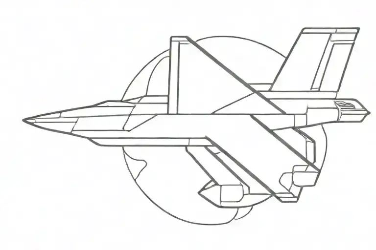 An outline of the Dunder Mifflin paper plane with the Rebel Alliance symbol on the wing tattoo design idea