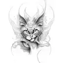 crying supreme being tattoo design idea