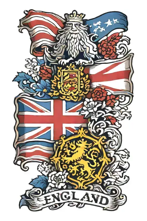 England flag tattoo design idea