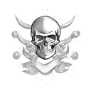 pirate ship with skull  tattoo design idea