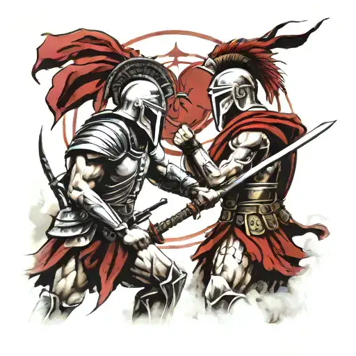 300 spartans fighting alongside tattoo design idea