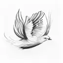 A realistic sketch of a bird in flight with feathers forming the shape of Portugal tattoo design idea