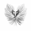 A realistic sketch of a bird in flight with feathers forming the shape of Portugal tattoo design idea