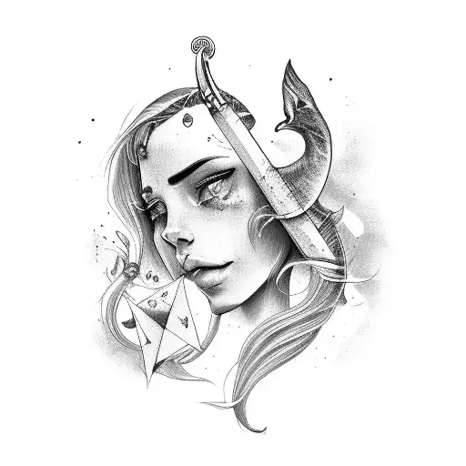 Aquarius and Sagittarius  tattoo design idea