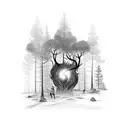 forest on fire tattoo design idea