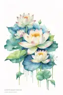 lotus flowers tattoo design idea