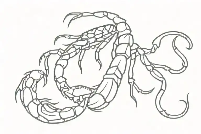 Scorpion and Latin words  tattoo design idea