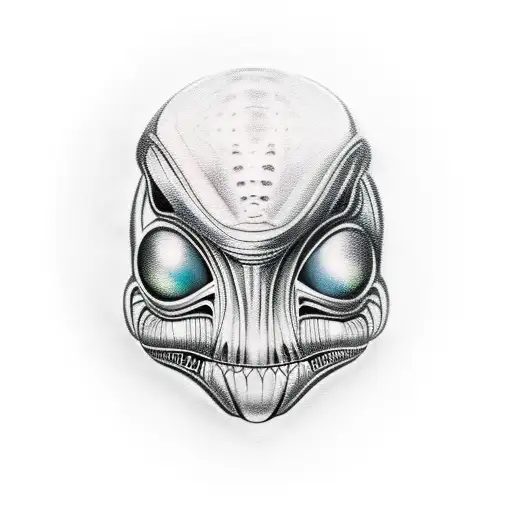 alien face tattoo design idea