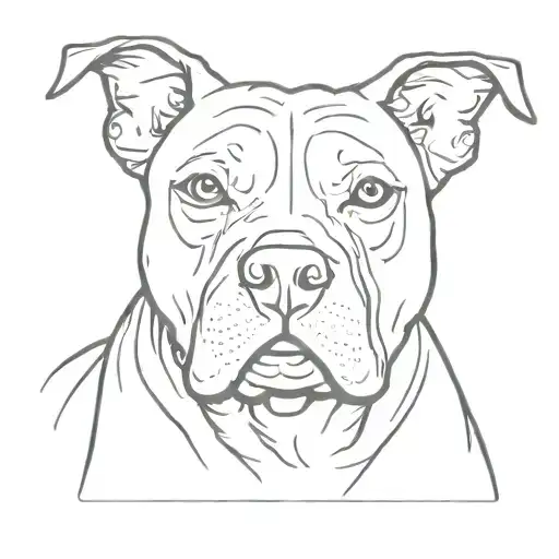 pit bull dog tattoo design idea