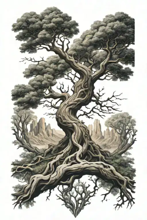 yggdrasil tree tattoo design idea