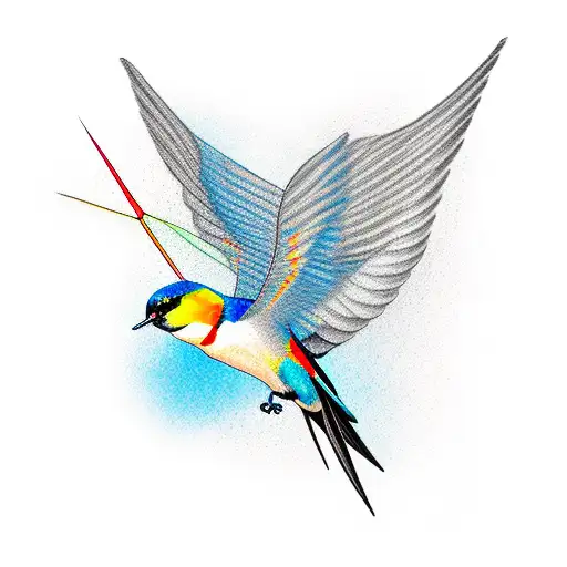 swallow bird  tattoo design idea