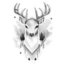 trees with whitetail deer tattoo design idea