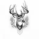 trees with whitetail deer tattoo design idea
