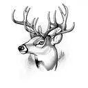 trees with whitetail deer tattoo design idea