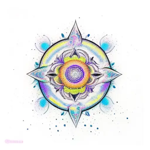 3rd eye mandala dripping paint tattoo design idea