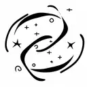 infinity symbol with aquarius and leo constellations tattoo design idea