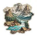 mountains river idol indians tattoo design idea