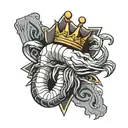 royal flush hand with a shrimp as king  tattoo design idea