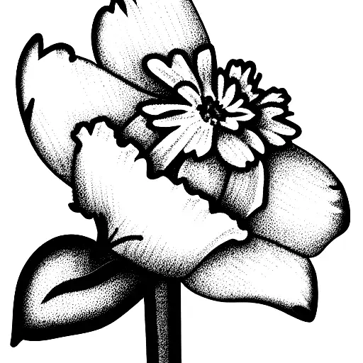 carnation, daffodil, larkspur, Aster  tattoo design idea