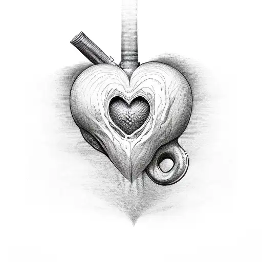 eternity human heart tattoo design idea