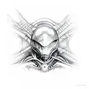 Alien Giger space tattoo design idea